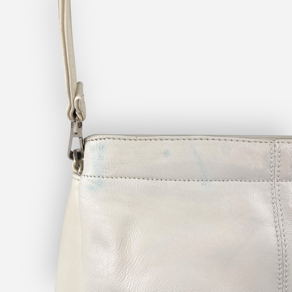 Vintage Coletta Shoulder Bag Clutch Genuine Leather‎ Bone Ivory Strap - Picture 5 of 12